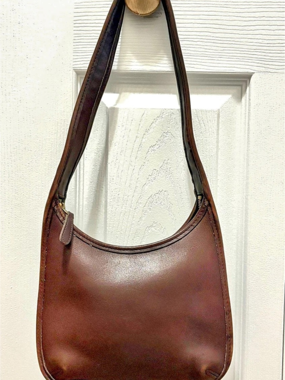 Coach D7D 9020 Leather Brown Hobo Bag